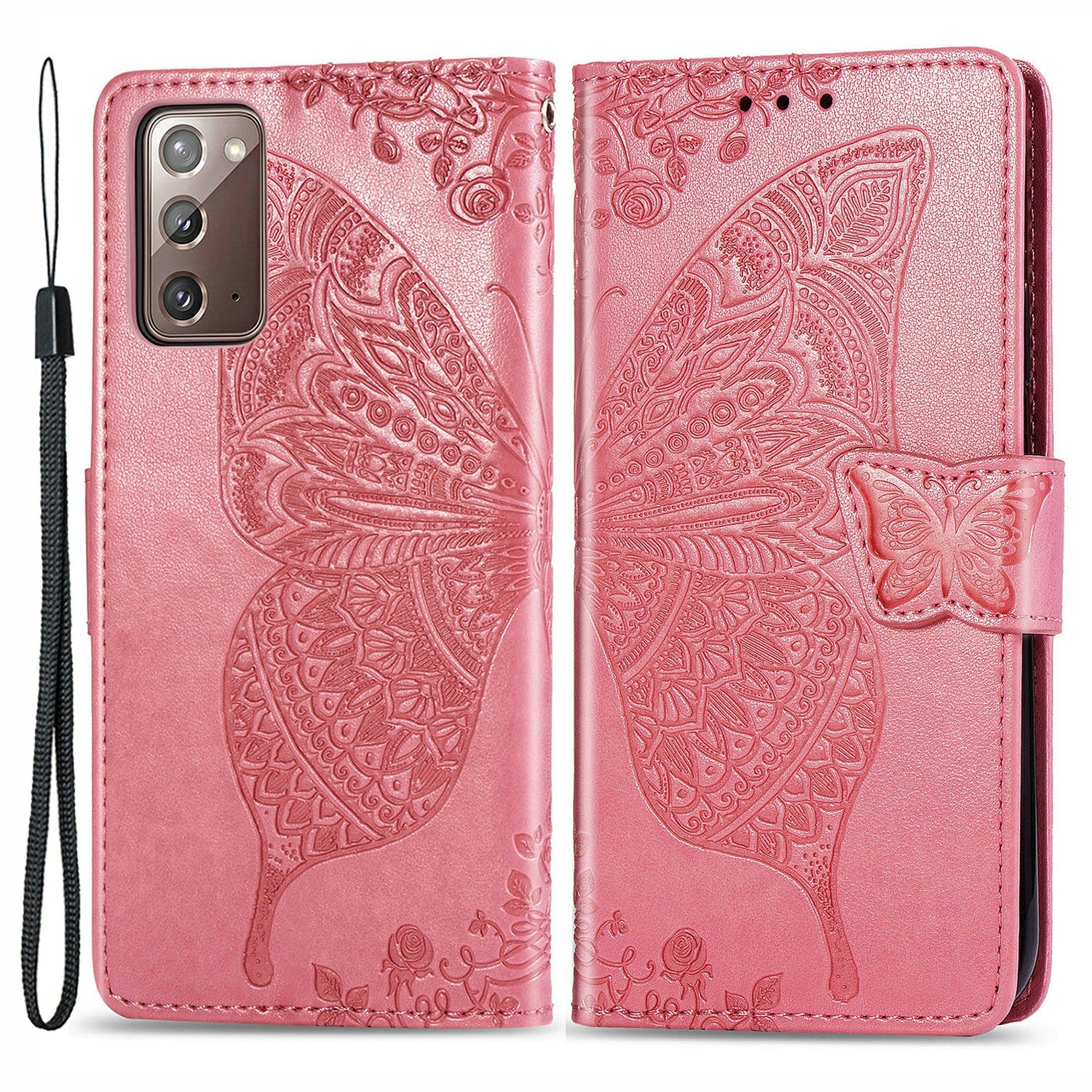 For Samsung Galaxy Note20 Note20 5G PU Leather Wallet Case Imprinted Butterfly Pattern Shockproof Phone Stand Cover with Strap For Samsung Galaxy Note20 Note20 5G PU Leather Wallet Case Imprinted Butterfly Pattern Shockproof Phone Stand Cover with Strap